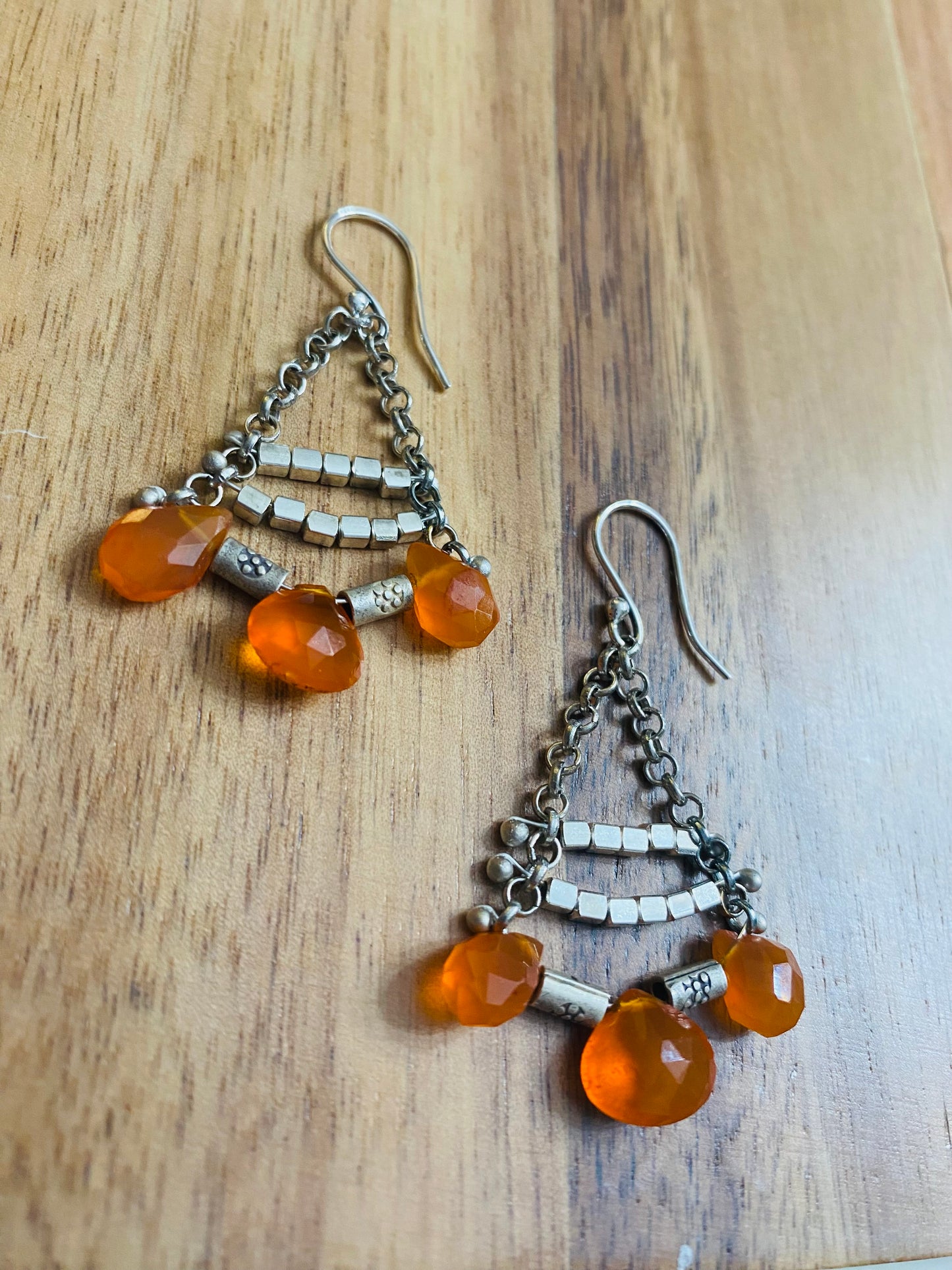 Juicy carnelian and Bali silver earrings - More stone options!