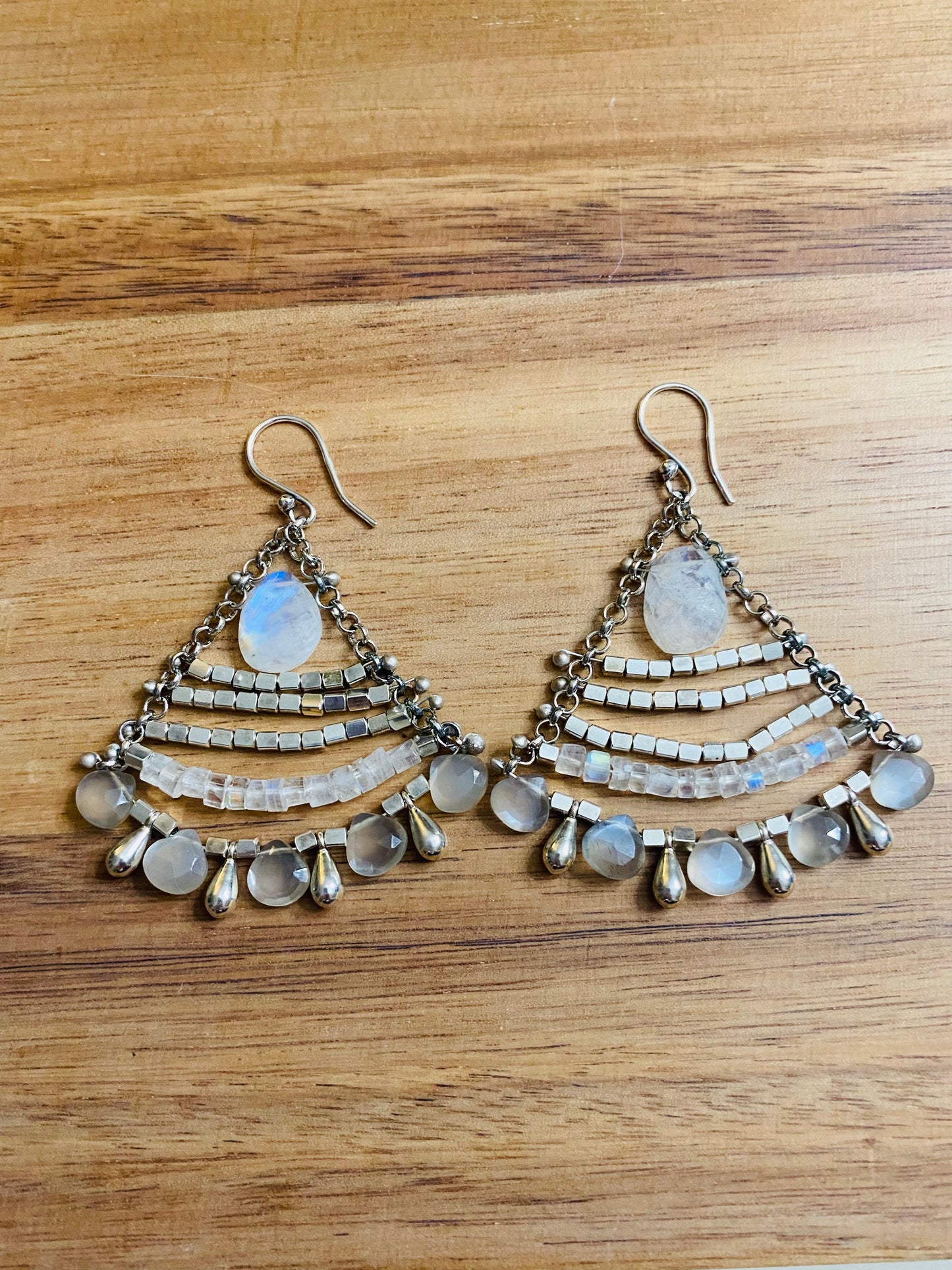 Swinging Moonstone Earrings