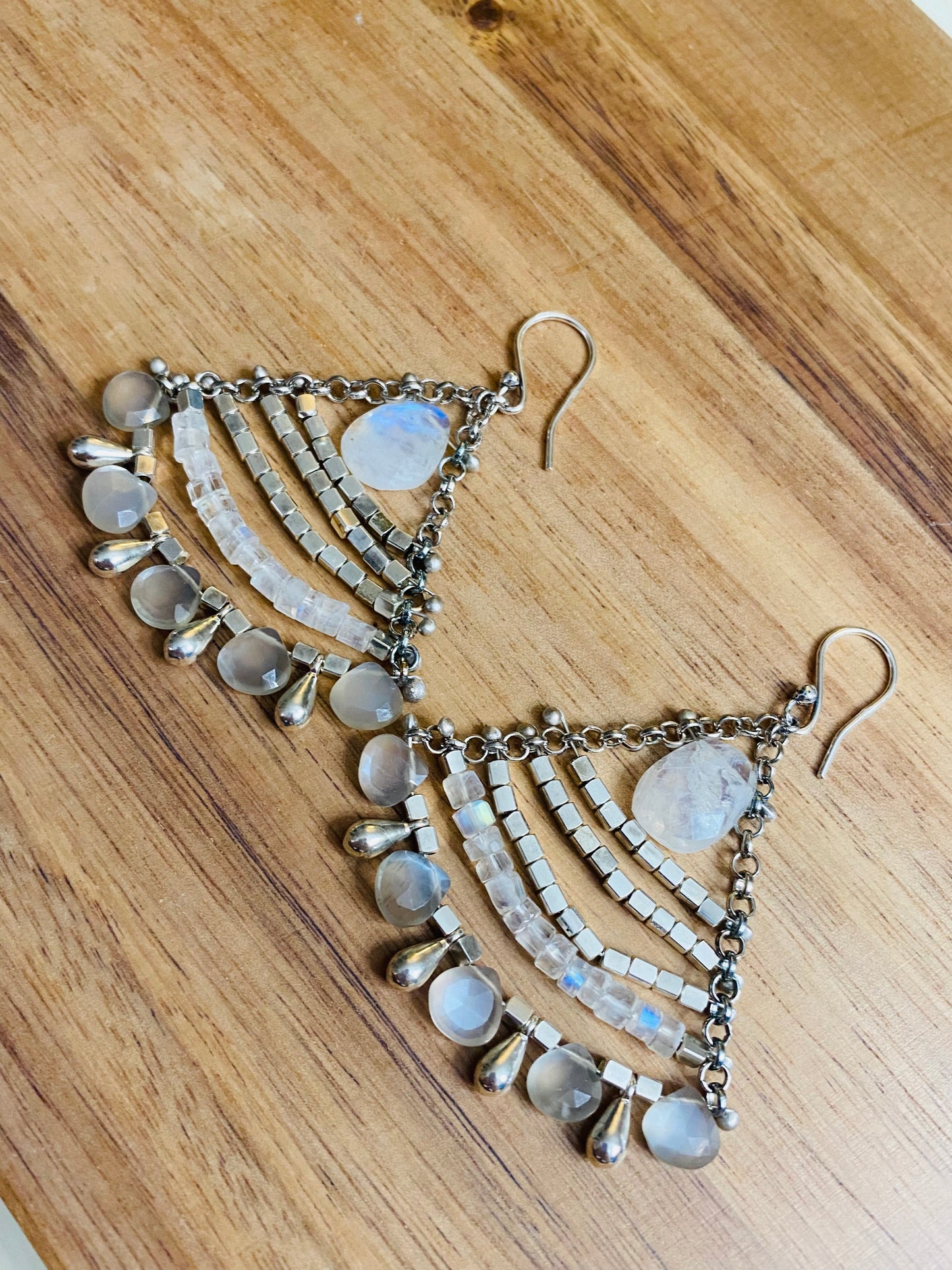Swinging Moonstone Earrings
