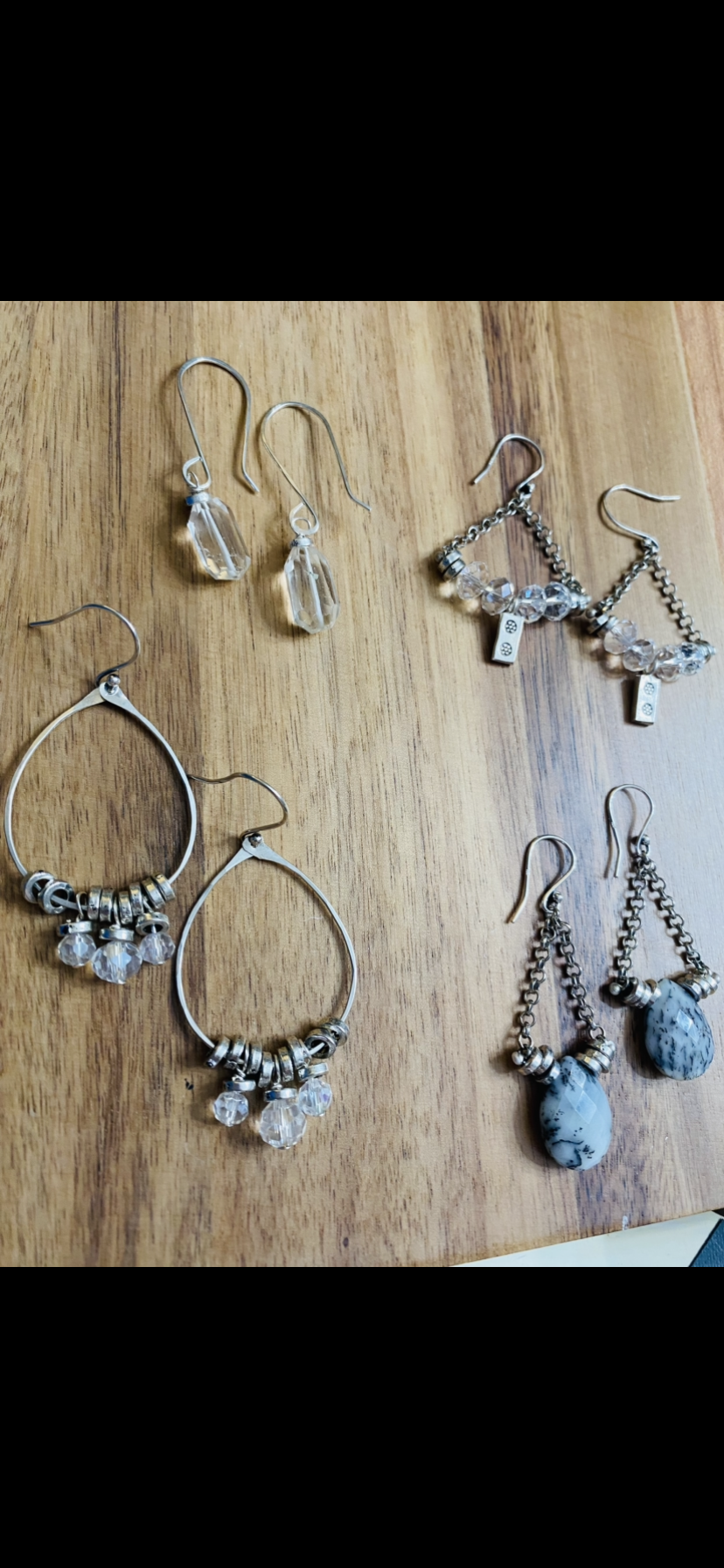 Dendrite Opal Earrings in Sterling silver