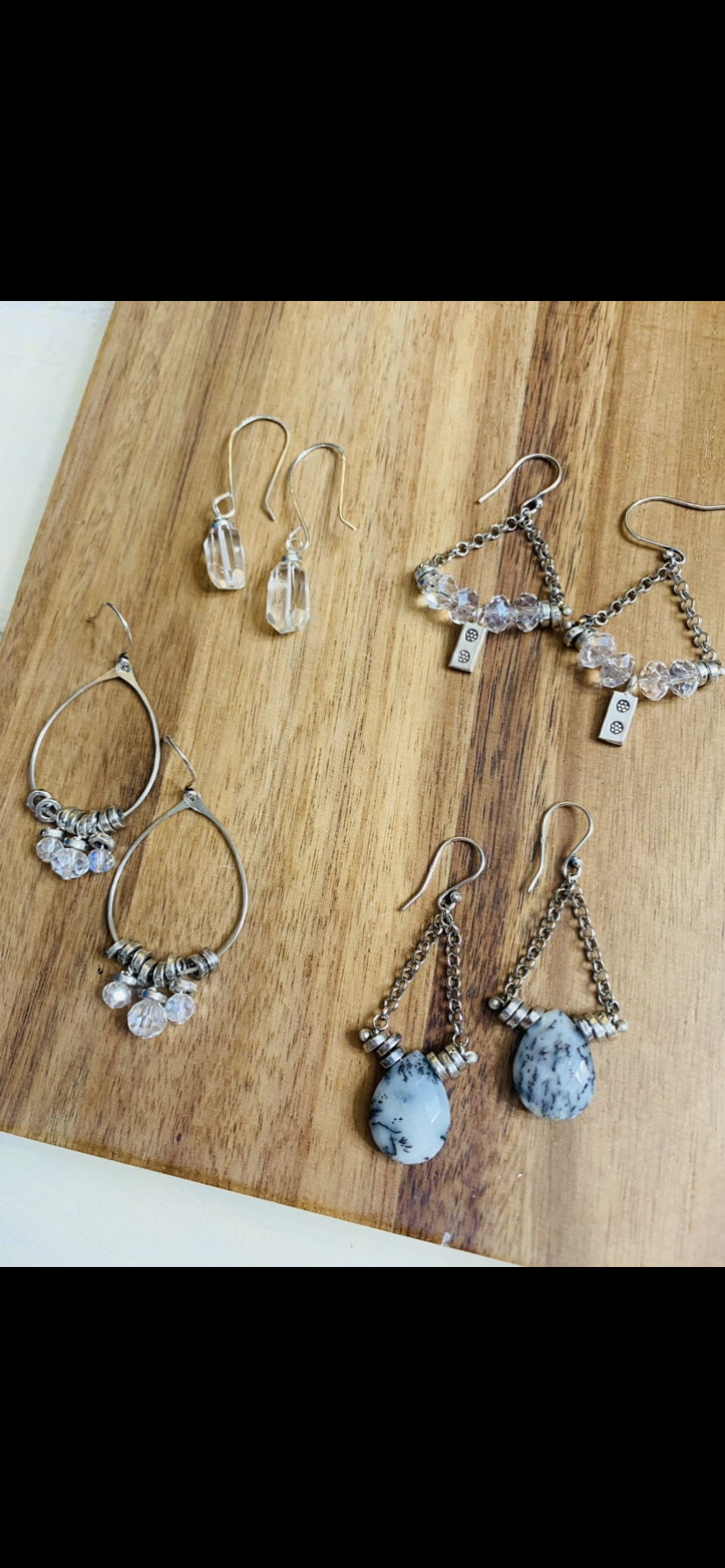 Dendrite Opal Earrings in Sterling silver