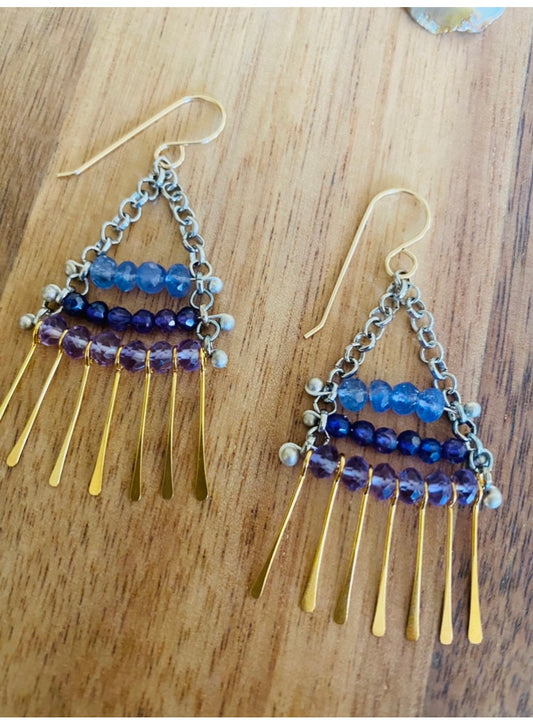 Tanzanite and Amethyst earrings