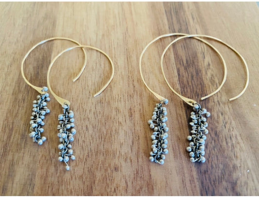 Caviar chain open hoops in Gold Fill - small or large