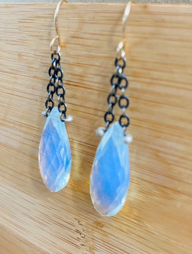 Chained Opalite drop earrings