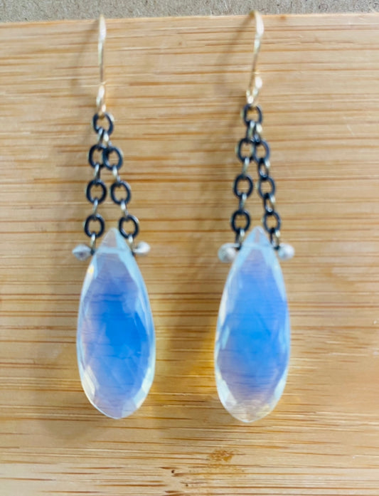 Chained Opalite drop earrings