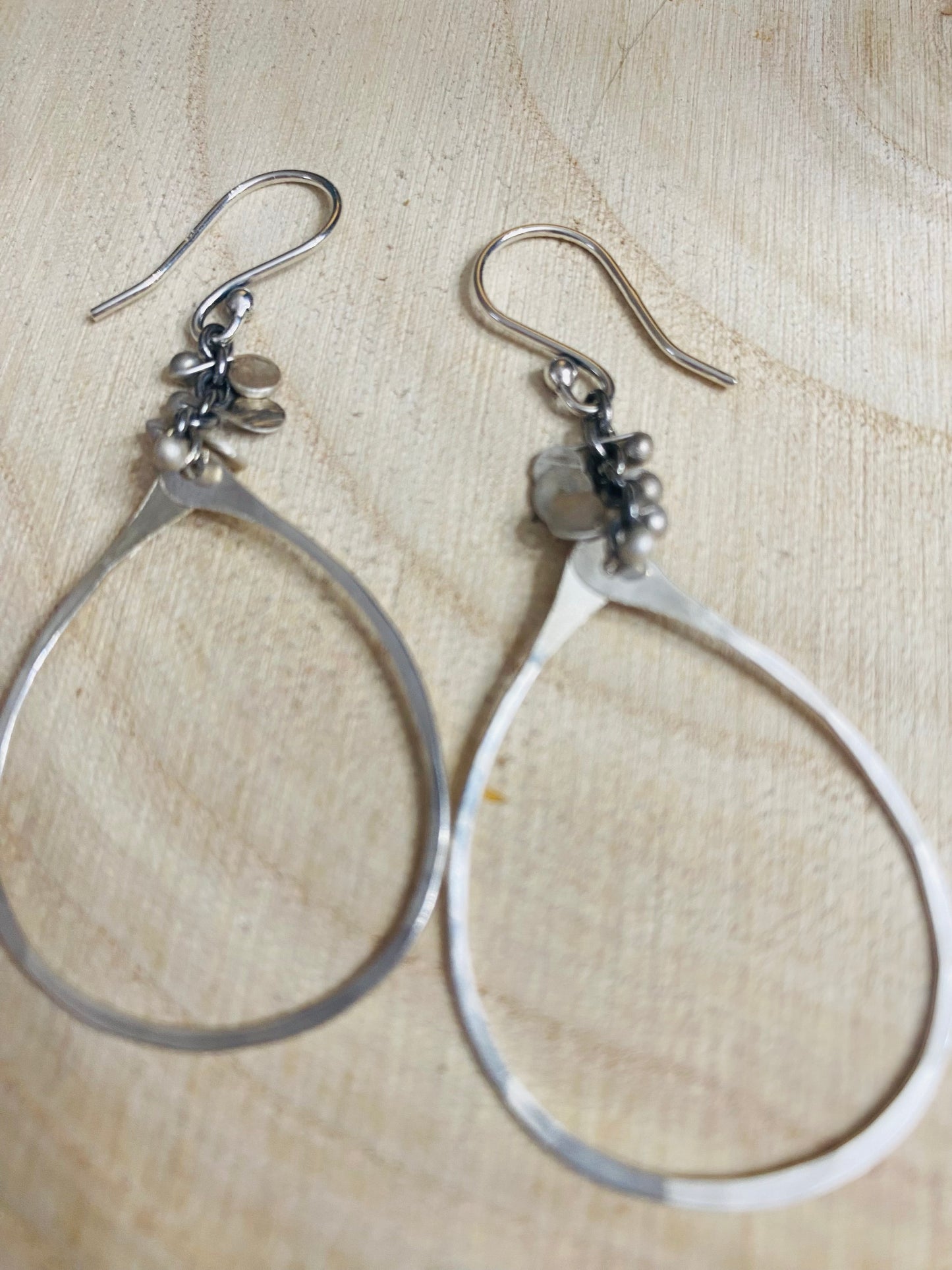 Best-selling Confetti adorned teardrop hoop earrings in size small