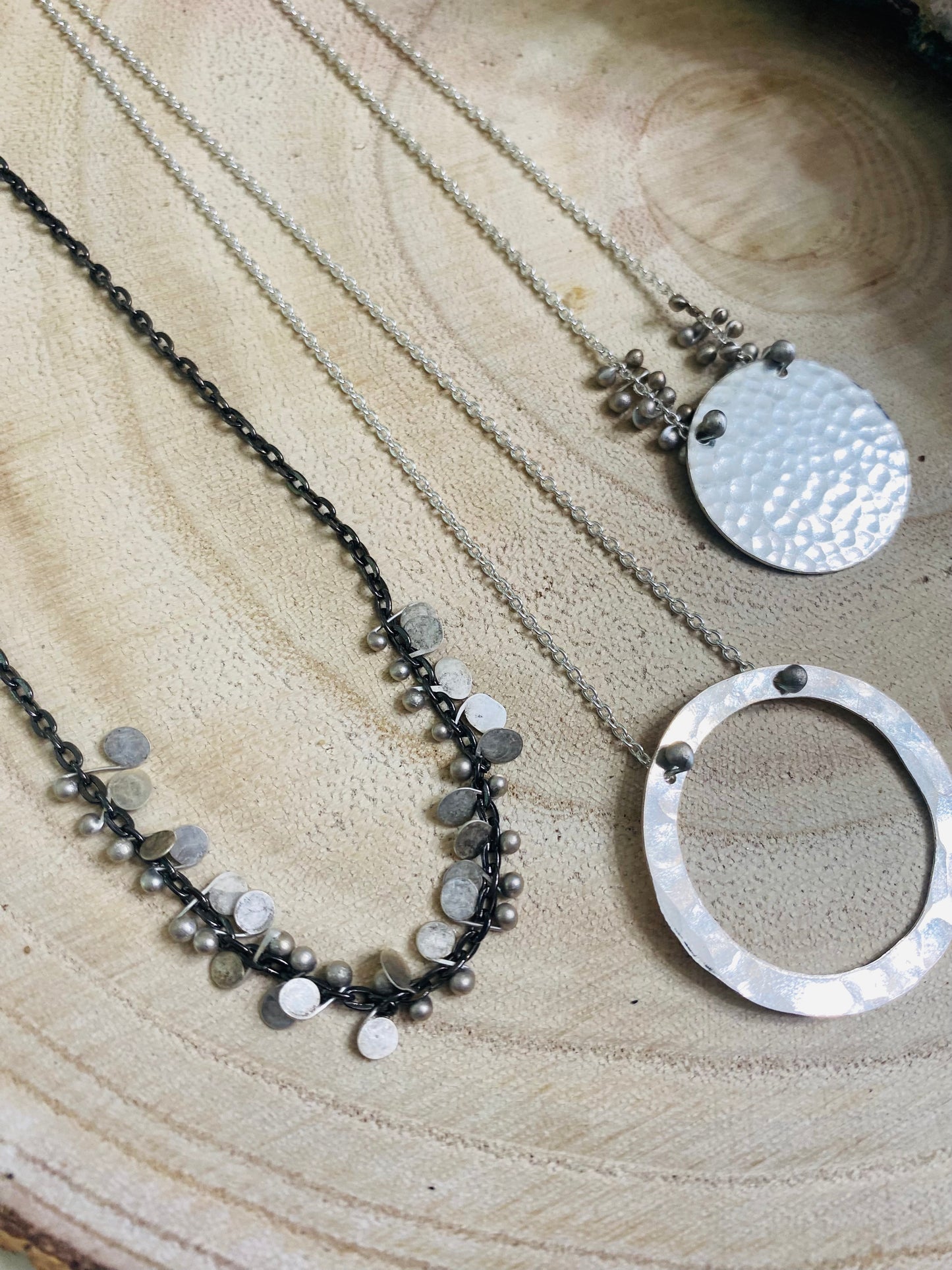 Hand Hammered Sterling Silver Confetti Necklace