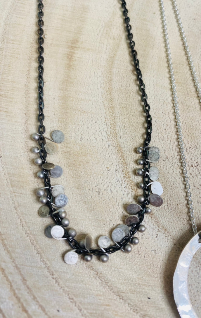 Hand Hammered Sterling Silver Confetti Necklace