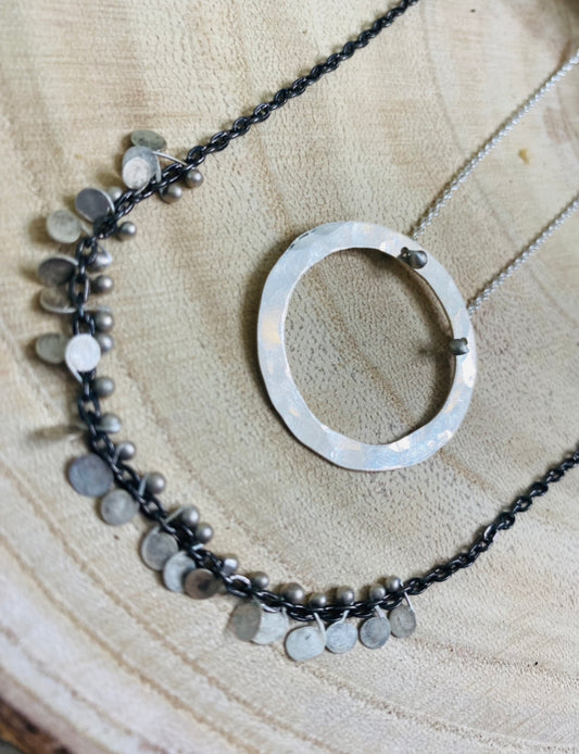 Hand Hammered Sterling Silver Confetti Necklace