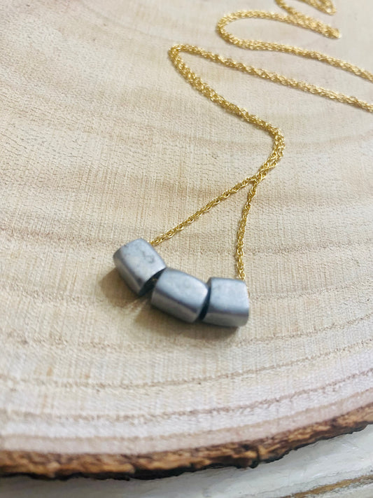 Gold Fill Chain with Recycled Ethiopean Aluminum Beads