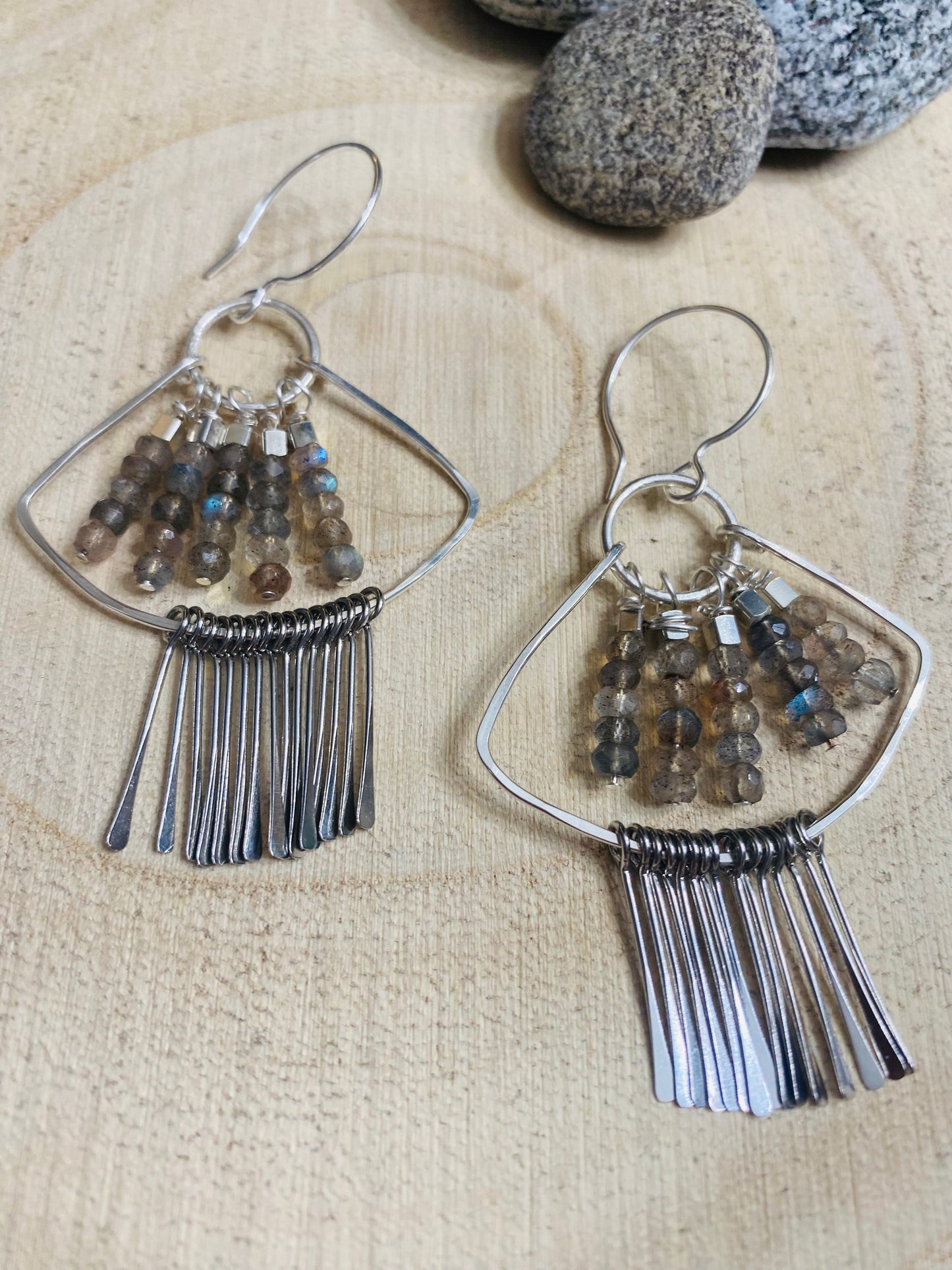 Labradorite Fringe Earrings - Multiple Stone Options!