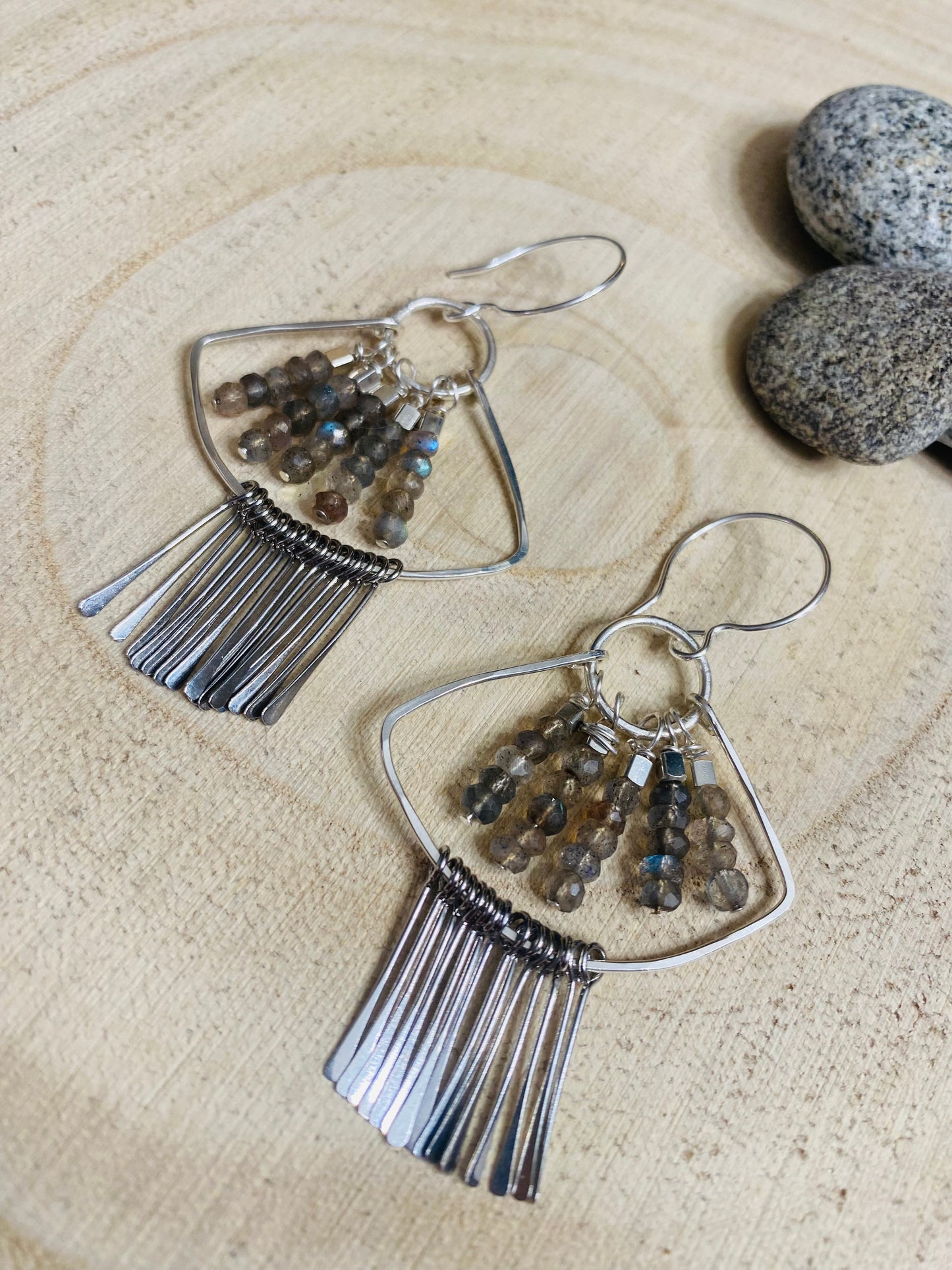 Labradorite Fringe Earrings - Multiple Stone Options!