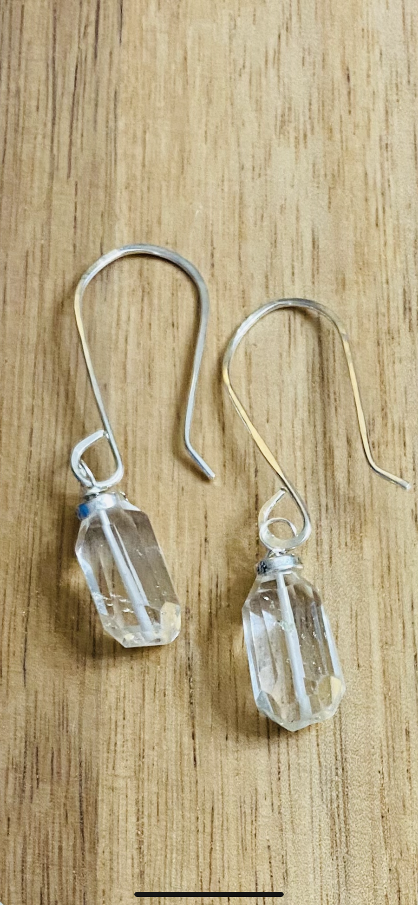 Rock Quartz Crystal Nugget Earrings