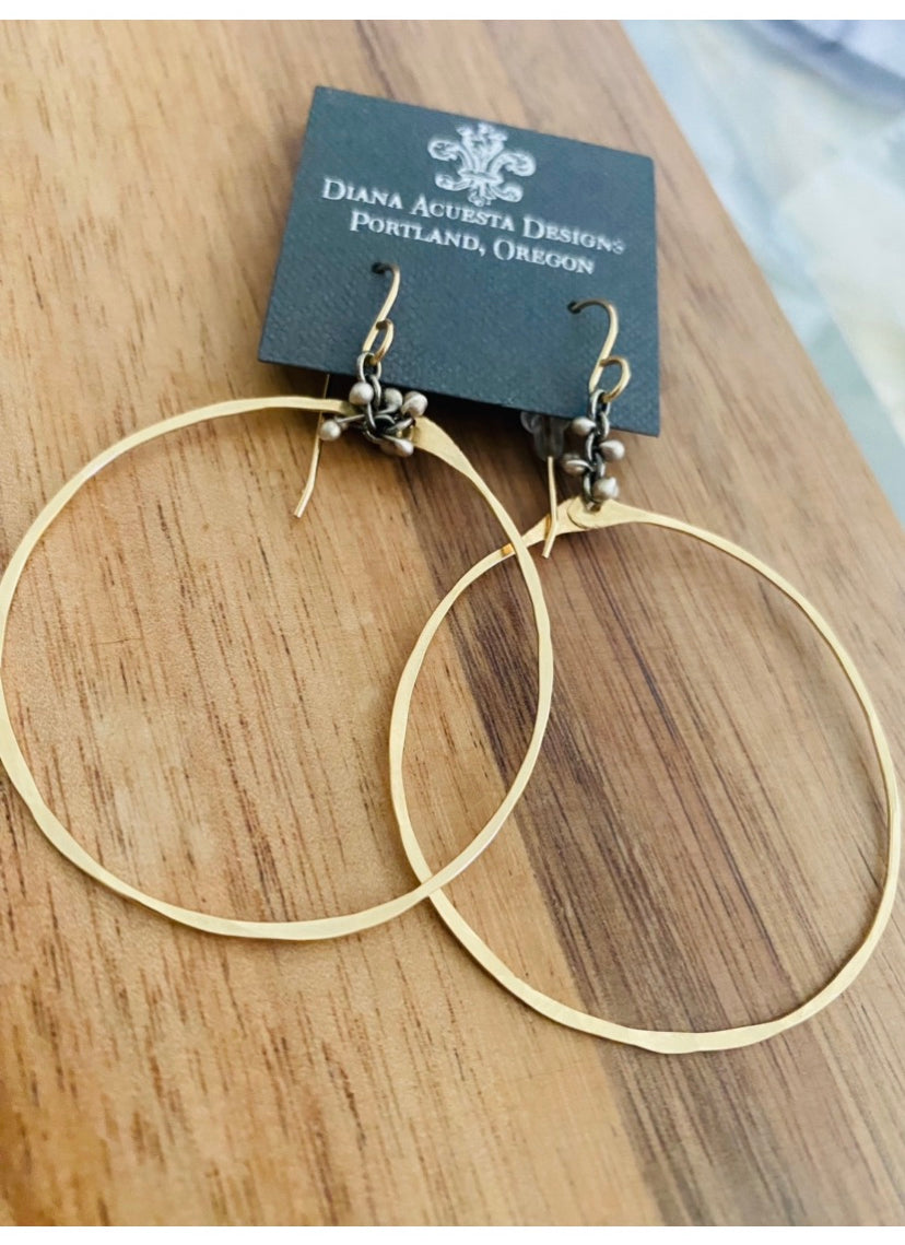 Large caviar hoops in sterling silver or gold fill