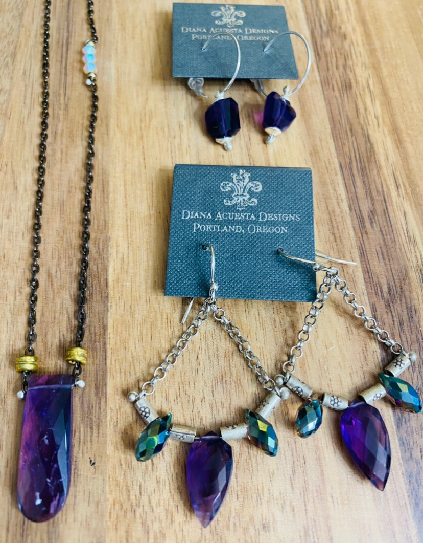 Cathedral cut amethyst necklace