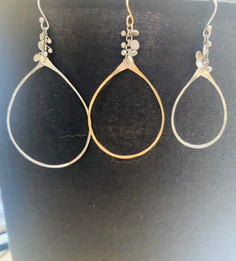 Best-selling Confetti adorned teardrop hoop earrings in size small