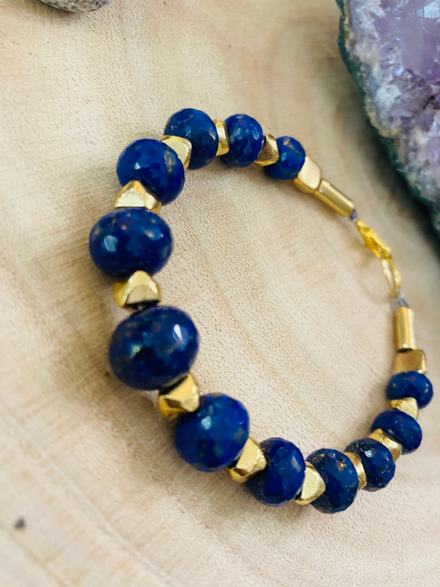 His and Hers Deep Blue Lapis Bracelets - Hers!