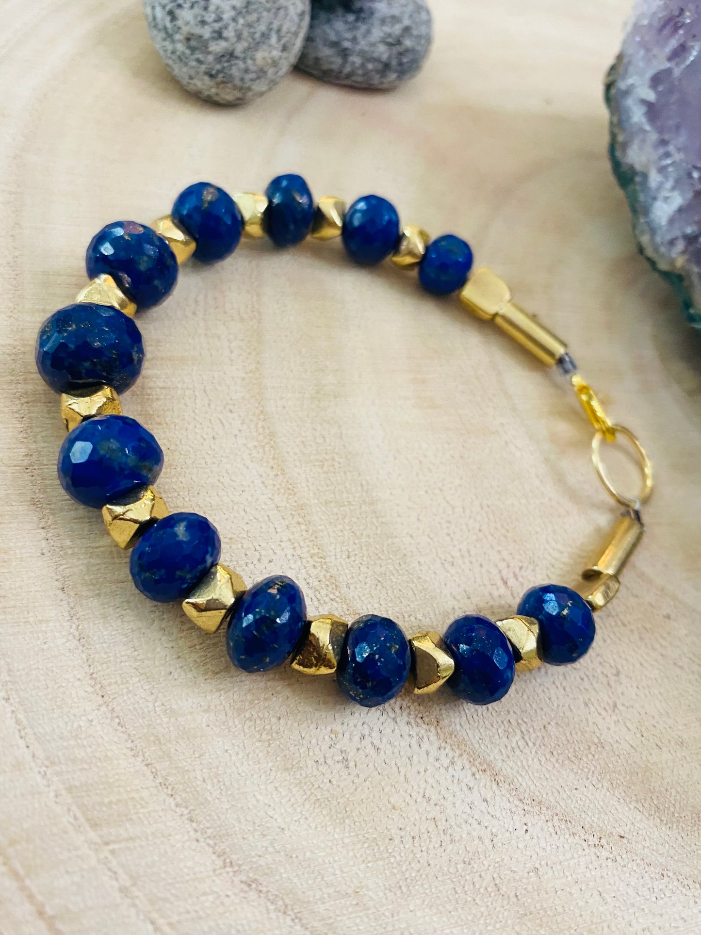 His and Hers Deep Blue Lapis Bracelets - Hers!