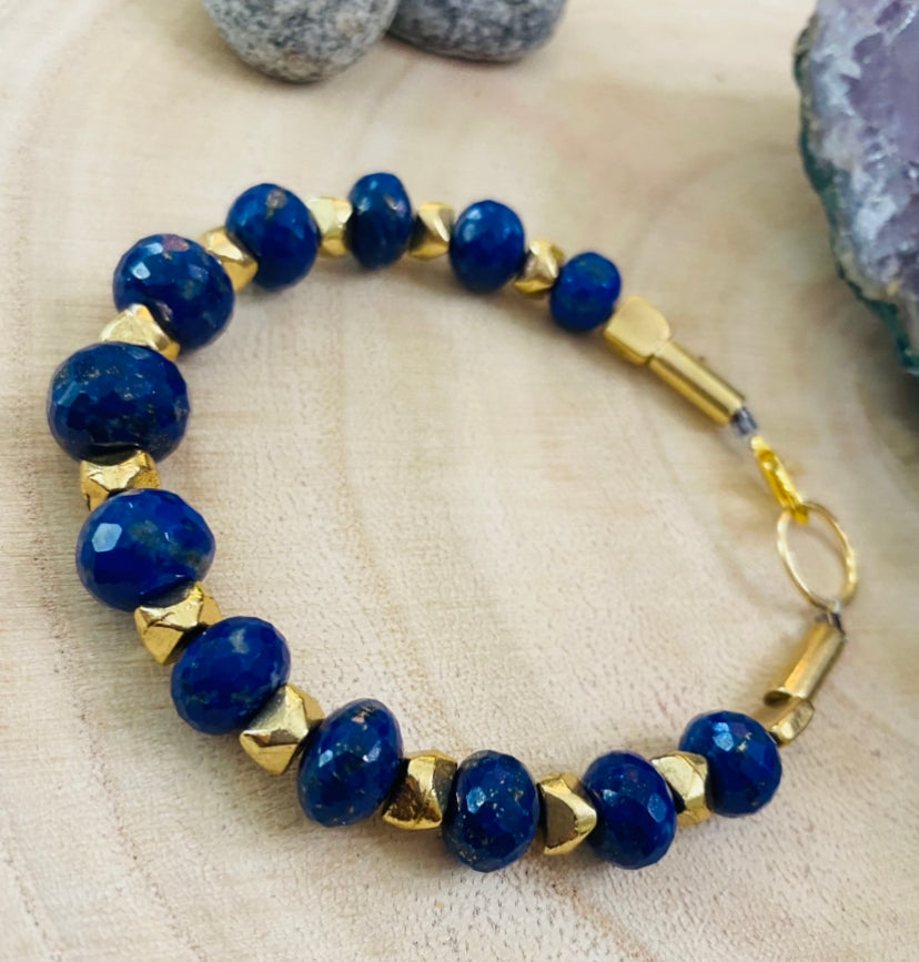 His and Hers Deep Blue Lapis Bracelets - Hers!