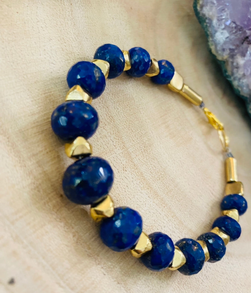 His and Hers Deep Blue Lapis Bracelets - Hers!