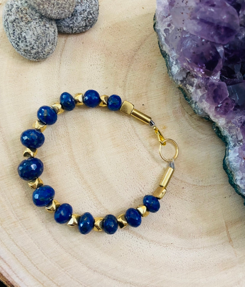 His and Hers Deep Blue Lapis Bracelets - Hers!