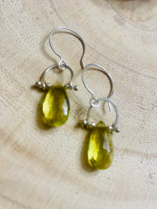 Juicy Lemon Topaz Framed Drop Earrings - Multiple stone options available!
